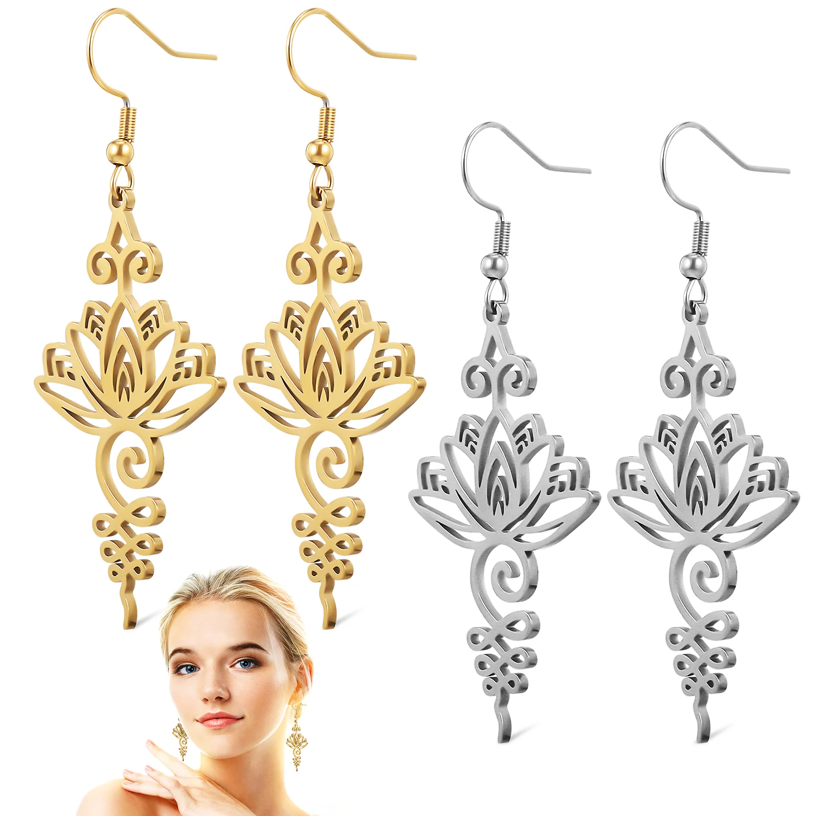 

Girls Earrings Women Dangle Ladies Female Creative Drop Flower For Floral Silver