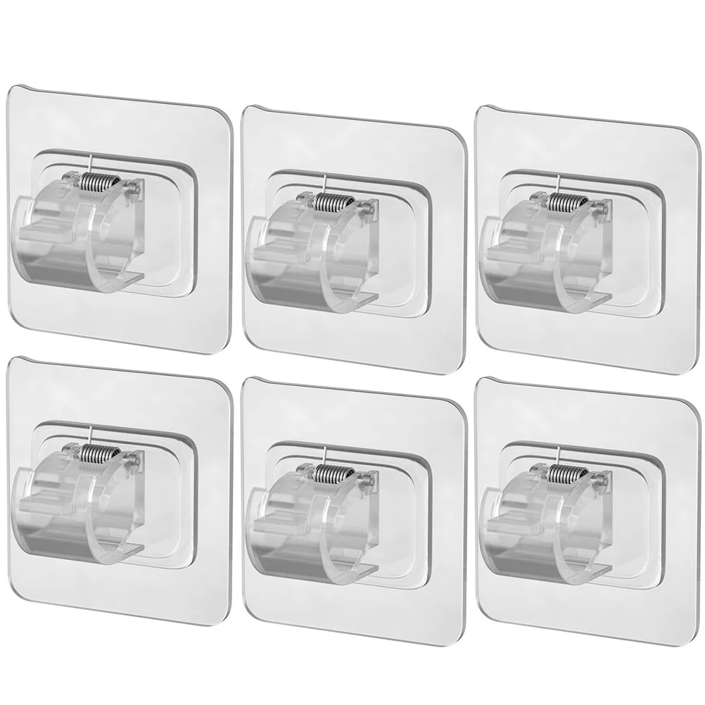 

6pcs Curtain Rod Holders Curtain Rod Brackets Nail Free Curtain Rod Holders