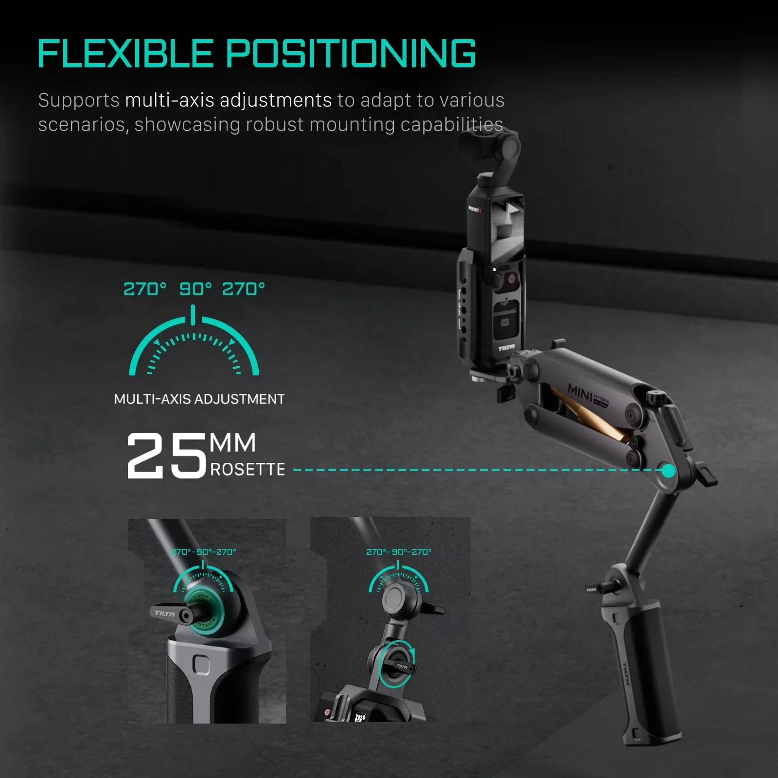 TILTA HDA-T15 Hydra Alien мини-амортизирующий рычаг для мобильного телефона DJI Pocket 3 insta360 X3 X4