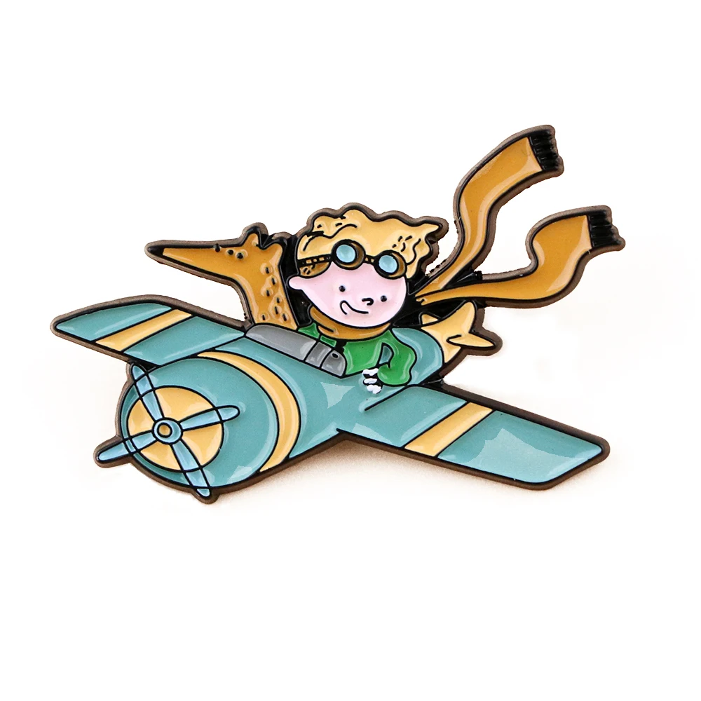 

Prince and Fox Cute Cartoon Enamel Pin Lapel Pin for Backpack Briefcase Badges Brooch for Clothes Accessories Gift