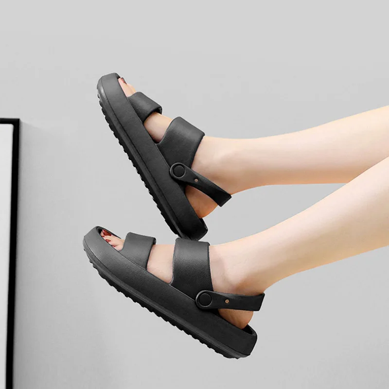 

Summer Women Slippers Solid Thick EVA Platform Non-Slip Heel Flip Flops Home Indoor Outdoor Beach Sandals Couples Men's Shoes