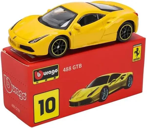 Коллекционная модель гоночного автомобиля Bburago серии Ferrari (488 GTB) масштаб 1:64