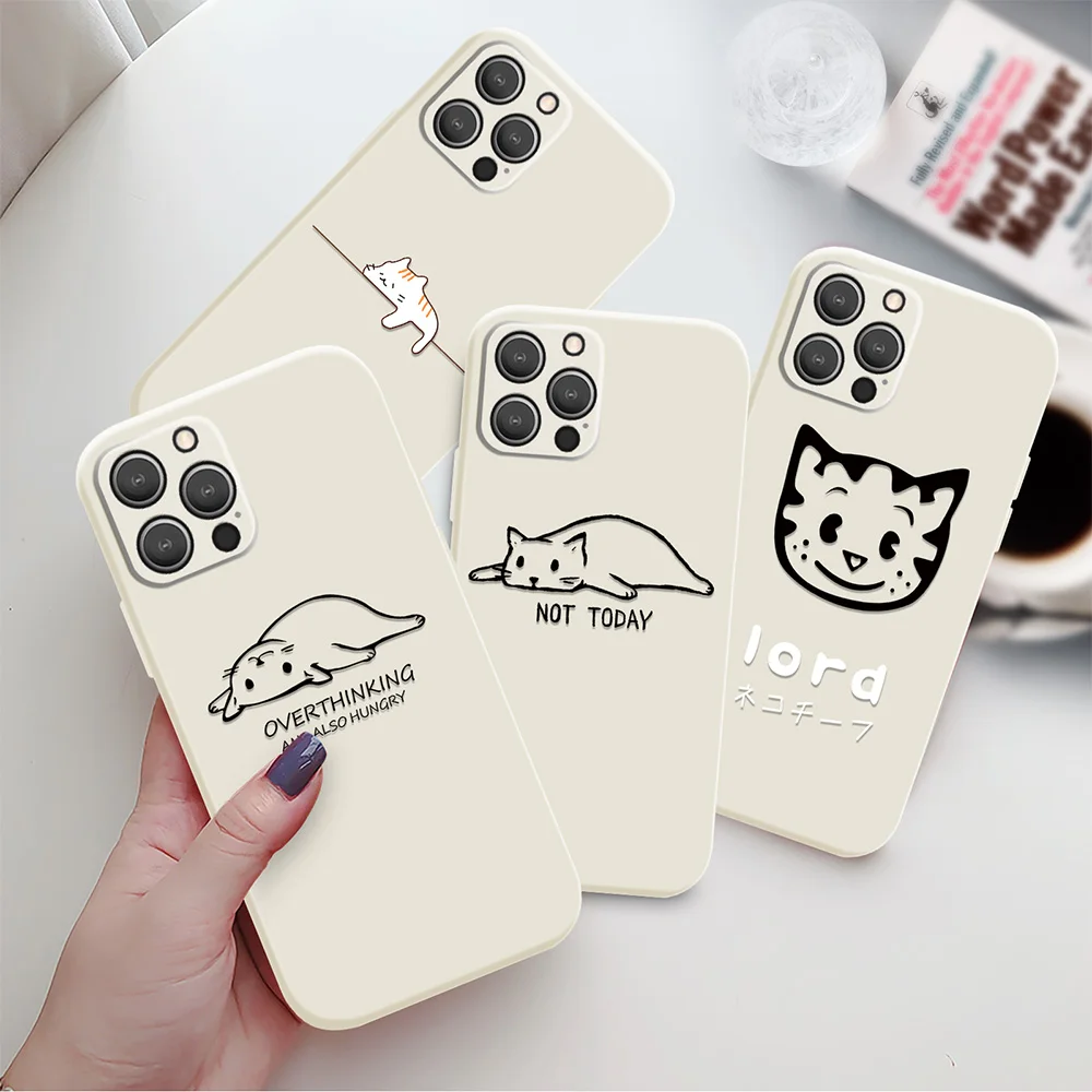 

Cute Animal Cat Case for Iphone 14Pro 13 12 Mini 11 Pro Max Shockproof Cover Fundas for Iphone XS X XR 7 8 SE 2022 2020 14Plus