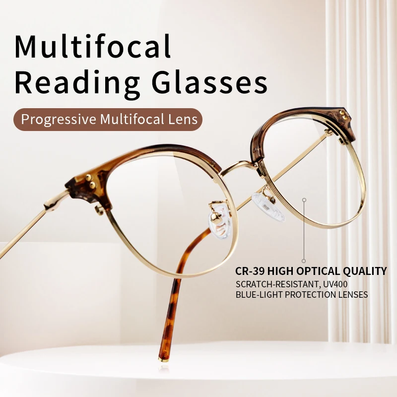 Прогрессивные очки для чтения с мультифокусом женщин компьютерные синие
