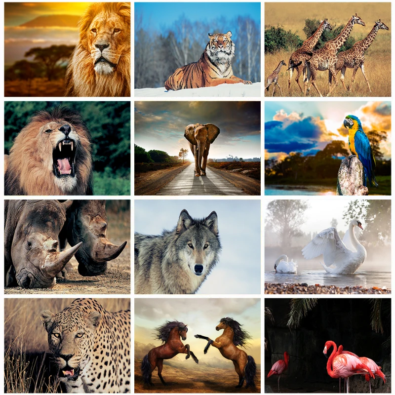 

Животные, серия мира, настенные картины и плакаты, Картина на холсте, детская комната, гостиная, спальня, Декор, праздничный подарок