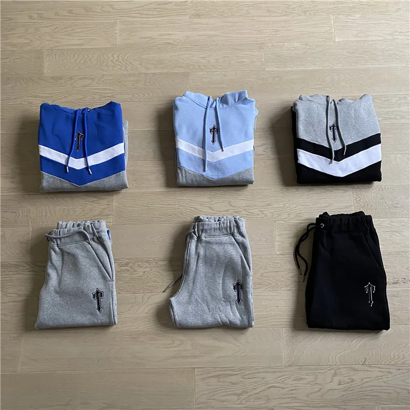 

Men Tracksuit 2 Pieces Men's Trapstar Hoodes Casual Embroidery Sportswear+Pants Sweatshirt Sports Suit Men Sets Clothing