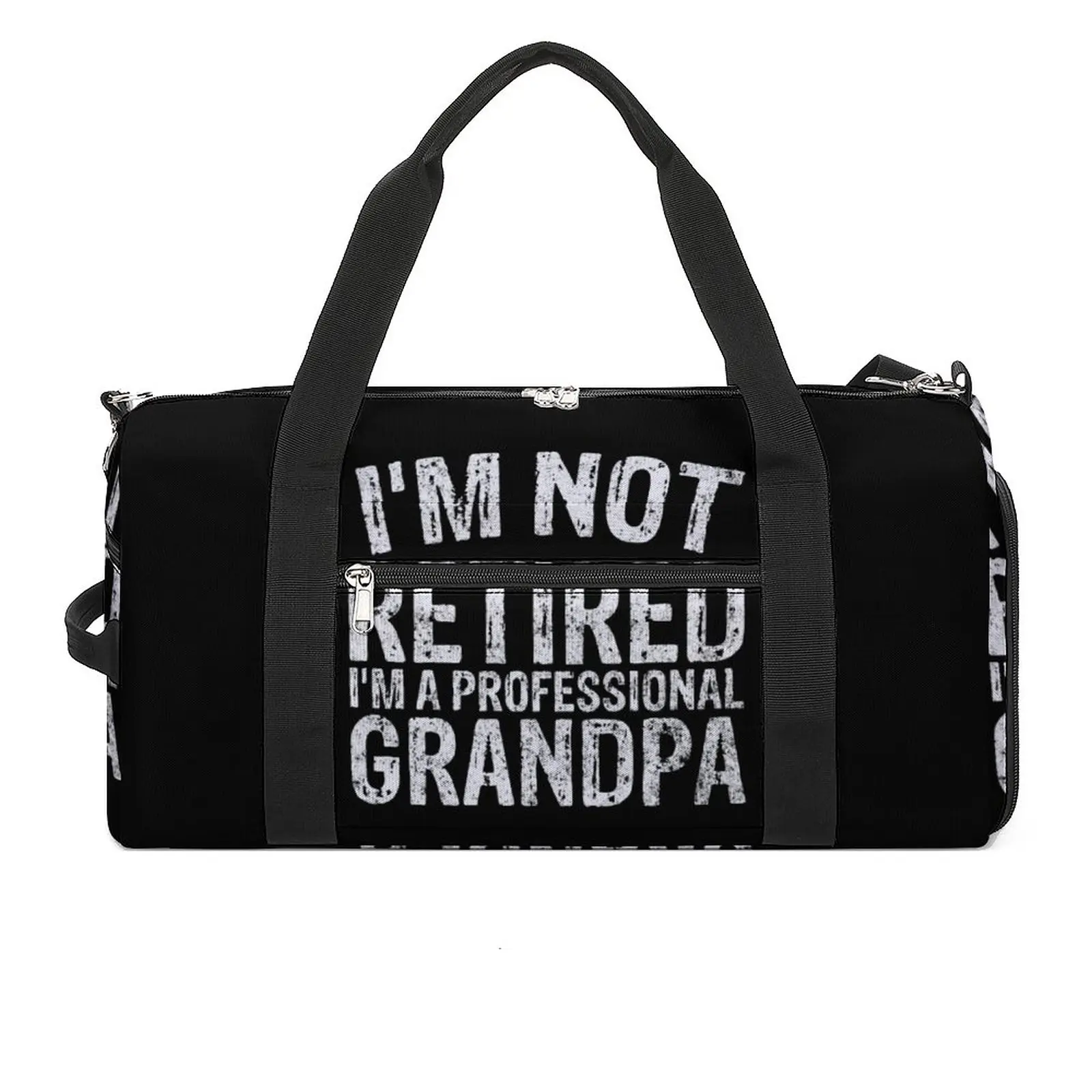 

I M Not Retired I M A Professional Grandpa Sport Bags Funny Birthday Gift with Shoes Gym Bag Oxford Couple Handbag Fitness Bag