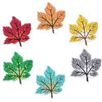 6pcs maple leaf series for on clothes diy ironing on embroidered patches hat jeans t shirt sew on patch applique badge