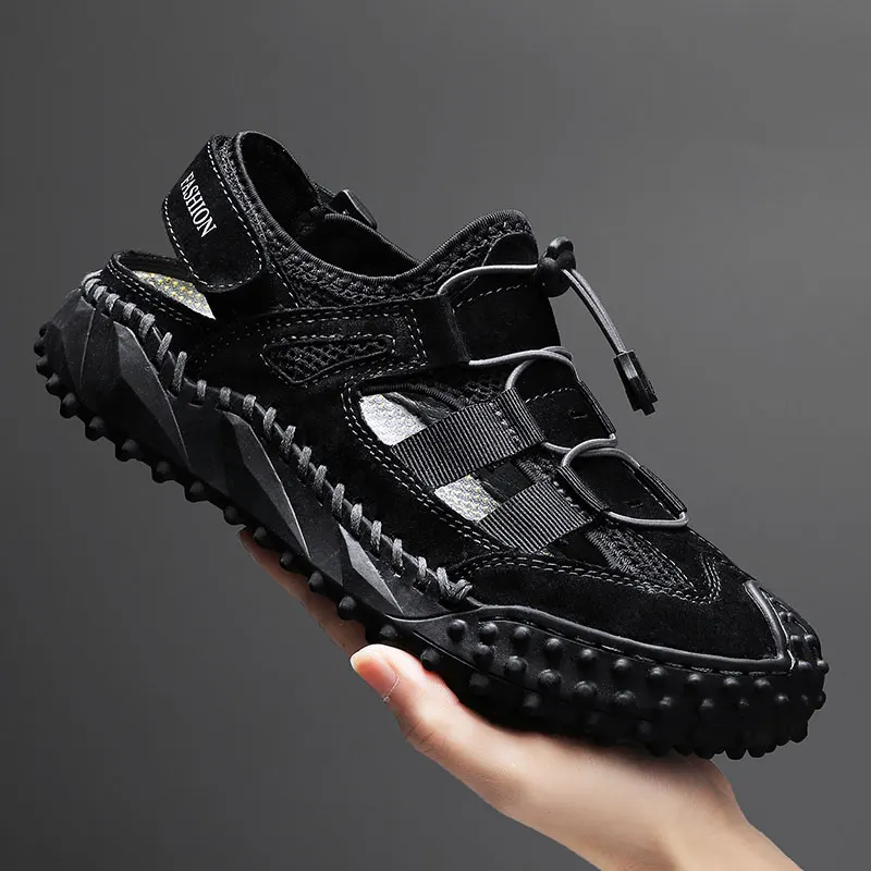 Outdoor Big Size Sandals Genuine Leather Men Shoes Casual 2022 Summer Beach Comfortable Sandal Male Sandalias Hiking Chaussure