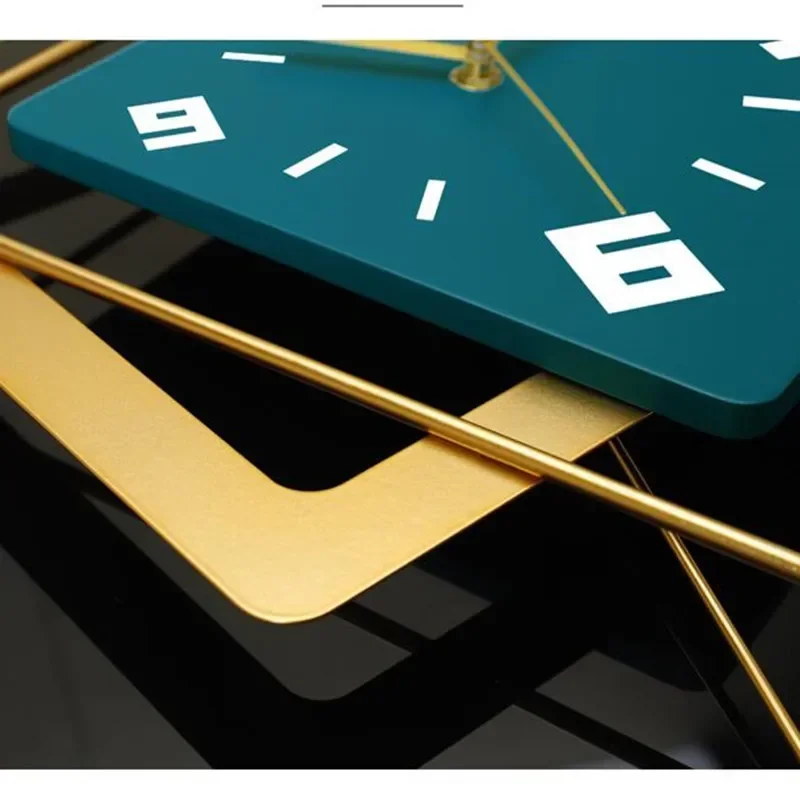 Скандинавские качающиеся настенные часы 3D двухслойные квадратные для гостиной