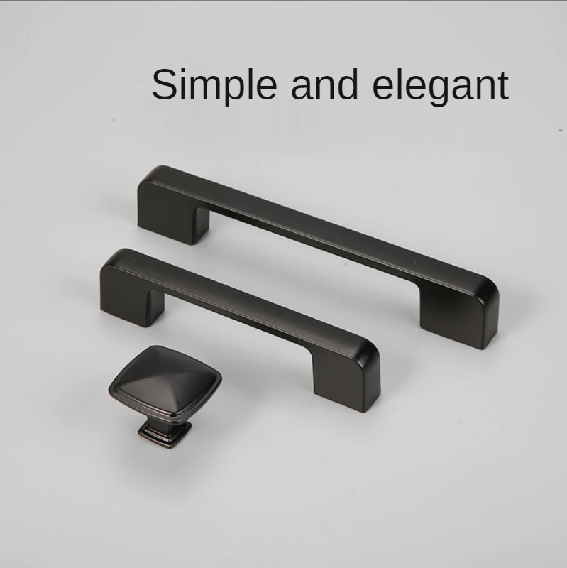 

Source Factory Aluminum Black Handle Modern Minimalist Wardrobe Cabinet Door Handle Single Hole Aluminum Handles Cabinet Pulls