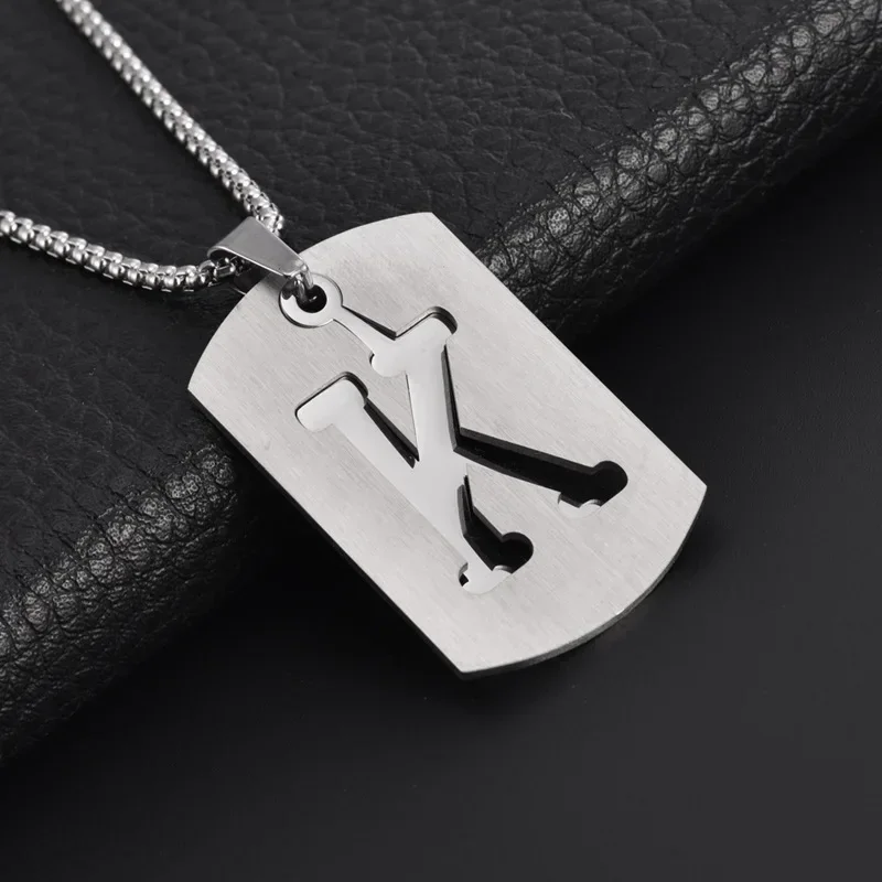 Серебряный цвет инициалы буква кулон из нержавеющей стали для мужчин мужская