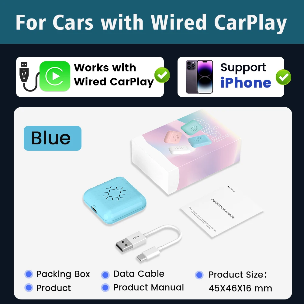 

Беспроводной адаптер Carlinkit 3.0 Mini Carplay, быстрый разъем Plug and Play для Toyota Mazda Nissan Camry Audi Kia IOS15 для Spotify