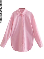 pailete women 2022 fashion oversized split hem linen blouses vintage long sleeve button up female shirts chic tops