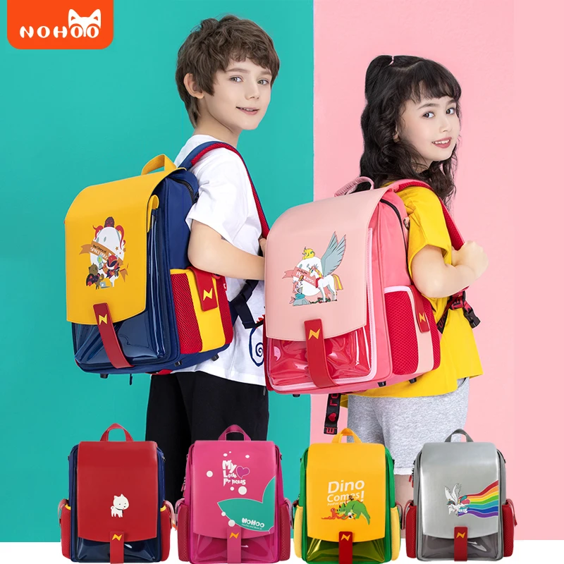 Детский Рюкзак-ранец NOHOO, школьный ранец с объемным рисунком единорога, дракона, ранец для мальчиков и девочек