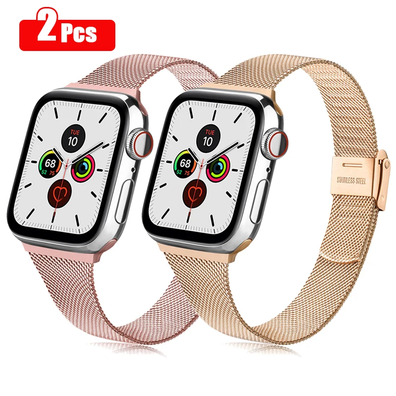

2pcs Strap For Apple watch Band 45mm 41mm 44mm 40mm 38mm 42mm Magnetic Loop Smartwatch Bracelet For iWatch serie 3 4 5 6 se 7