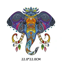 color elephant thermal stickers animals iron on transfer for clothing thermoadhesive patch on clothes t shirts appliques badges