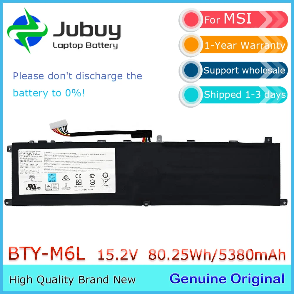 BTY-M6L 15 2 В 80 25 Втч оригинальный аккумулятор для ноутбука MSI GS65 Stealth Thin 8RF 8RE 9RE PS42 8RB P65