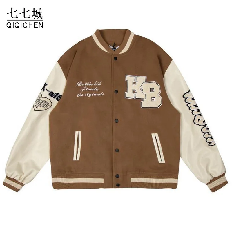 

Varsity Jacket Men Women Spring Letter Flocking Bomber Jackets Hip Hop Casual Streetwear Casual College Baseball Coat Autumn New