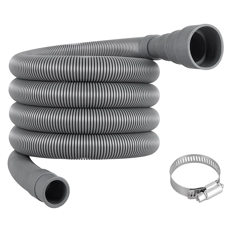 

2X Drain Hose Extension Set Universal Washing Machine Hose 6.5Ft, Include Drain Hoses Hose Clamps