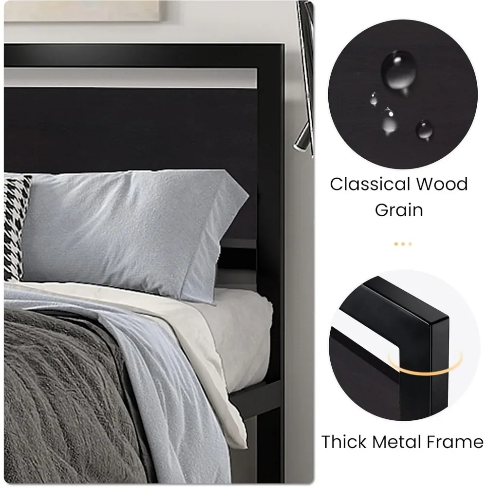 Каркас кровати с современным деревянным изголовьем/прочная платформа