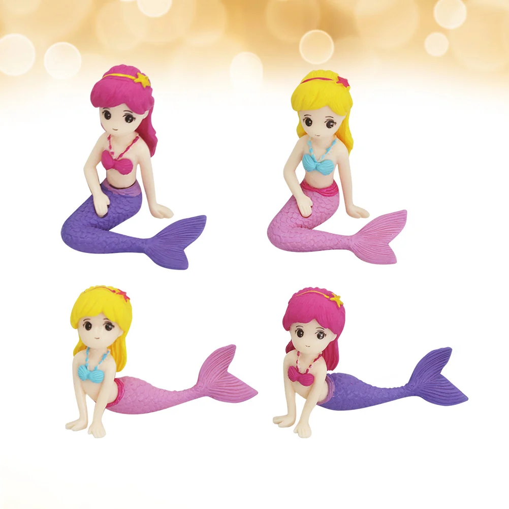 

Mermaid Cake Decorations Topper Party Toppers Figurines Little Birthday Decoration Toys Miniature Collection Cupcake Ornaments