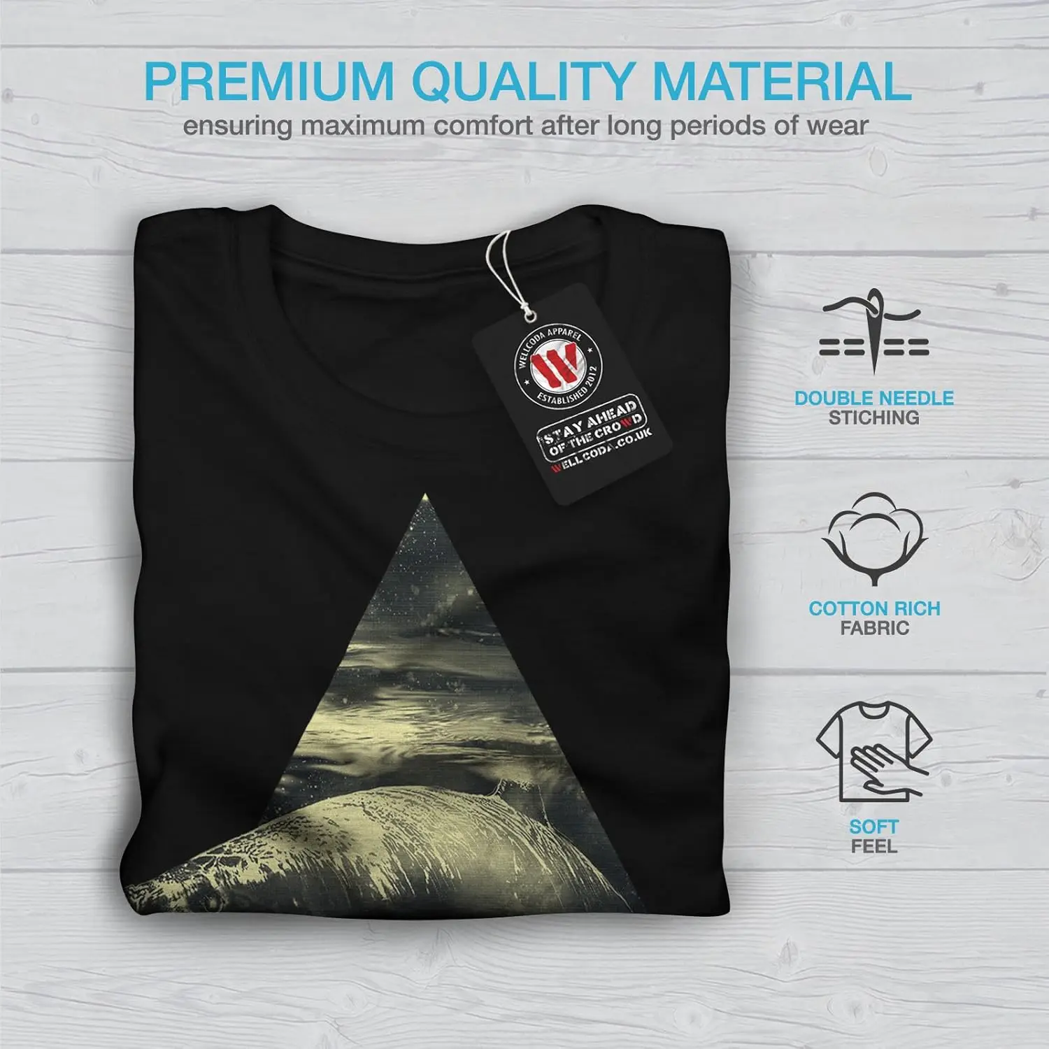 Мужская футболка Wellcoda Shark Great White Wild Ocean с графическим принтом