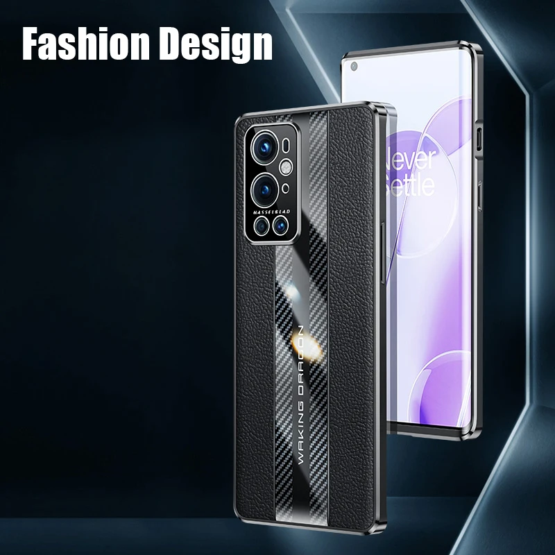 Fashion Sport Car Design Carbon Fiber Genuine Leather TPU Cover Case For OnePlus 10 Pro 9 RT