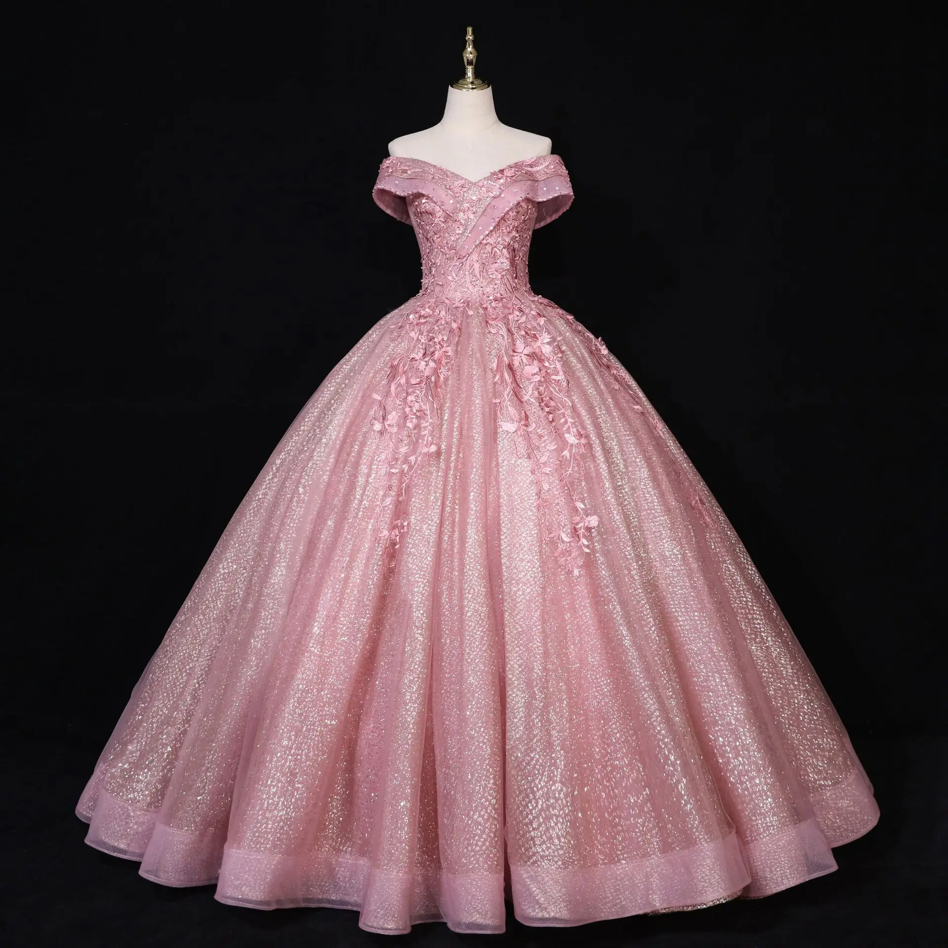 Разноцветное Vestidos роскошное платье Quinceanera с пайетками 2024 классическое бальное