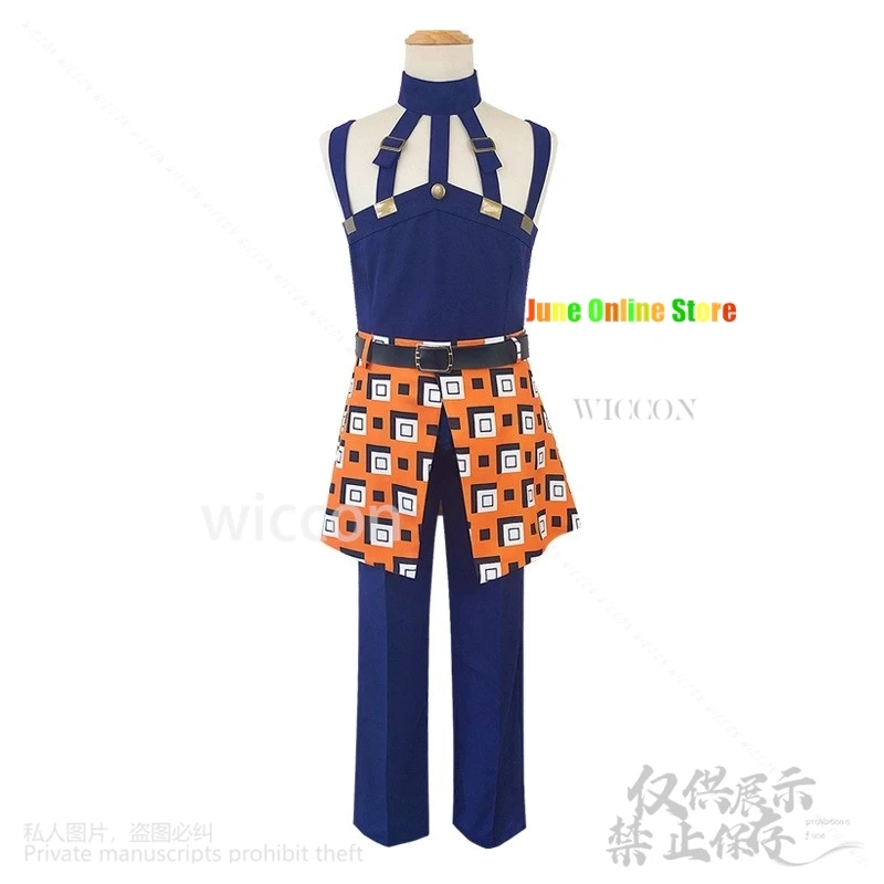 Аниме Jooj Adventuree Косплей Костюм Ghirga Narancia Топ Брюки Фартук Полный комплект Костюмы