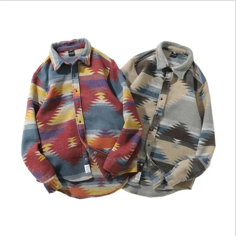 

Hip Hop Tie Dye Snap Button Long Sleeve Shirts Men Fashion Casual Streetwear Dress Shirt Coats Male Hipster Shirts Tops