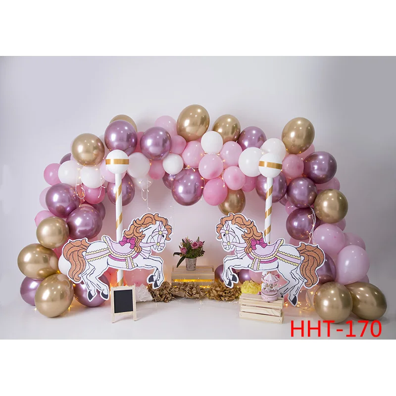 Фото Personalized Decoration With Colorful Balloon Arch Snowman Background Newborn Baby Birthday Photography Backdrops FSS-101 №4