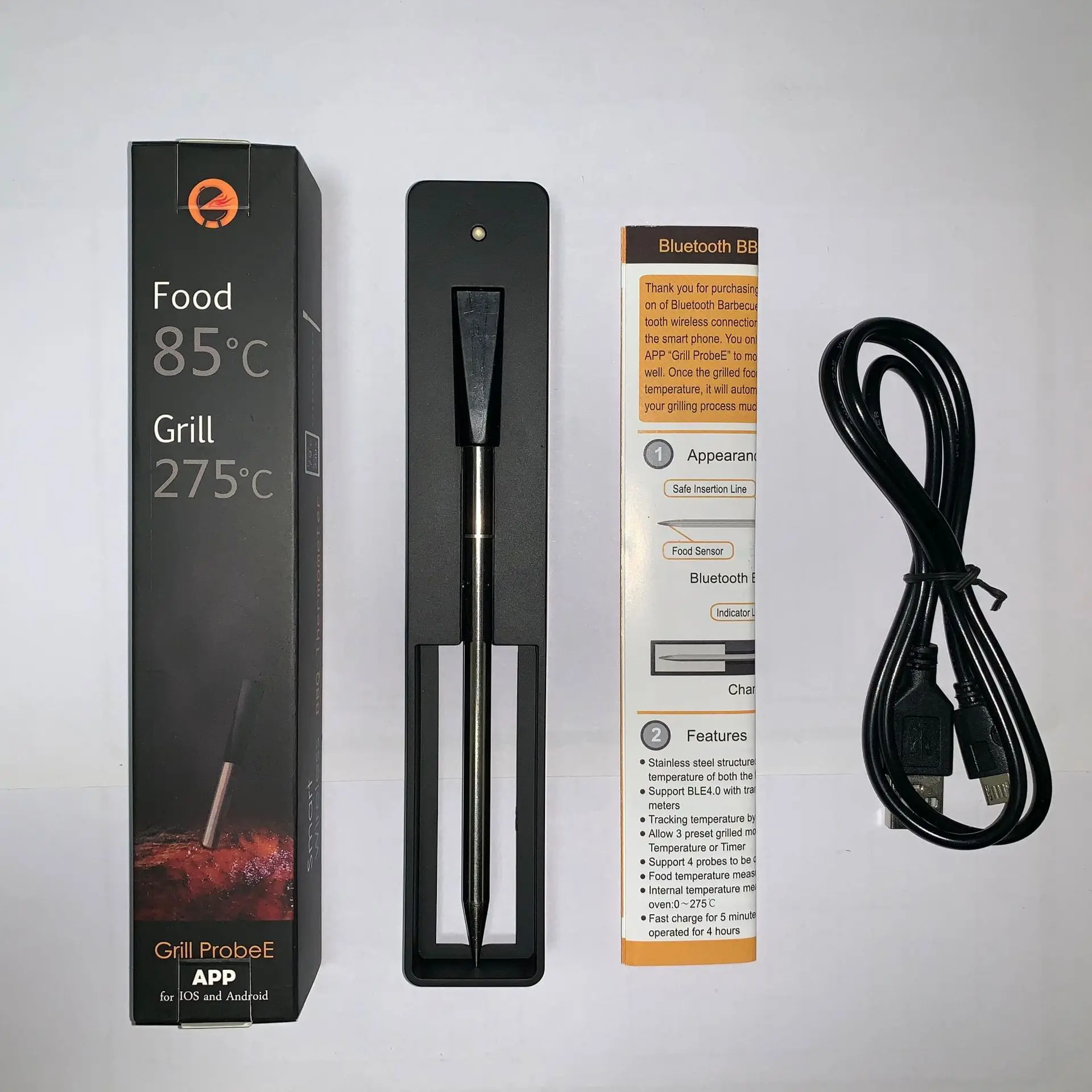 Kitchen Wireless Bluetooth Barbecue Smart BBQ Food Oven Thermometer Probe App Control enlarge