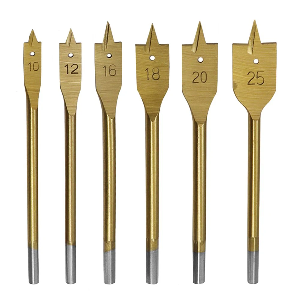 

Flat Wood Drill Bit Bench Hand Drill. Hex Shaped Shank 10-25 Mm Gold Good HRC50-HRC58 For Wood Timber Drilling