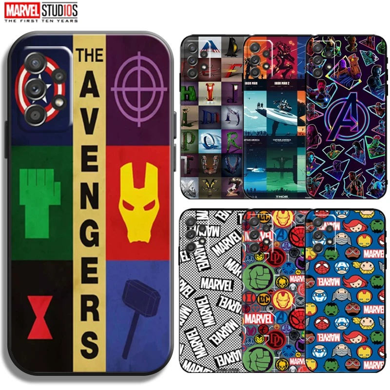 

Marvel Avengers Logo Phone Case For Samsung Galaxy A72 5G 4G Bumper Black Funda