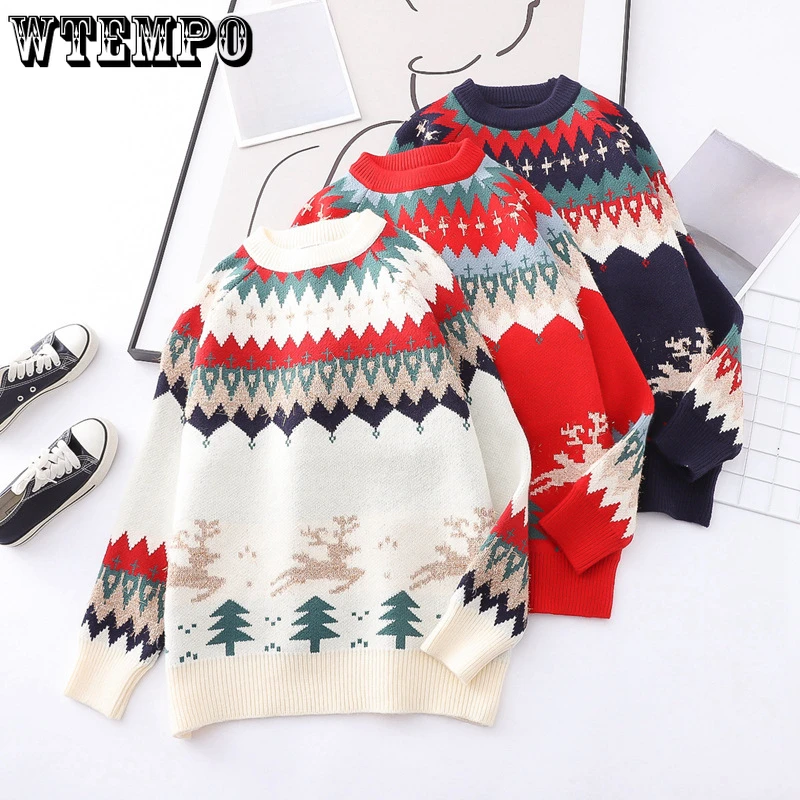 

Christmas Knitwear Loose Jumpers Fall and Winter Women Pullover Oversized Sweater Women