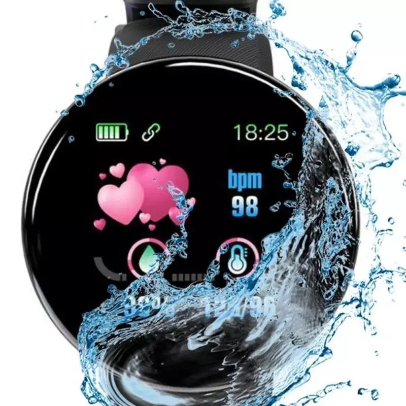 

Newest D18S Bluetooth Smart Watch Blood Pressure Smartwatch IP65 Waterproof Sport Heart Rate Fitness Tracker Smart Clock Watches