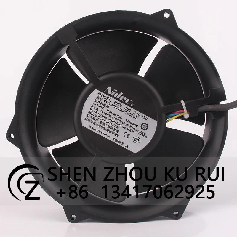 

BKV 301 216/130 Case Fan for NIDEC 12V24V DC48V 0.80A EC AC 172X172X50MM 17250 Aluminum Frame Axial Flow Centrifugal Ventilation
