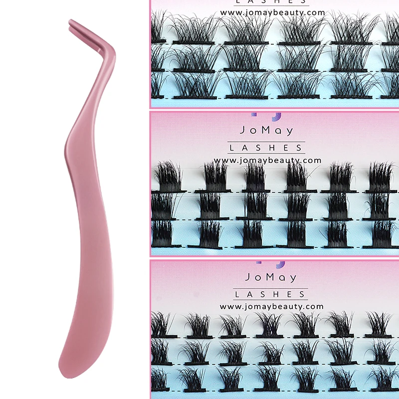 

DIY 24 Clusters Eyelash Extension Dovetail Segmented Lashes Volume Natural Segmented Eyelashes Bundles Makeup Tools with tweezer