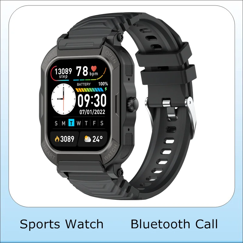 

Outdoor Smart Watch Men Fitness Tracker Heart Rate Monitor Blood Pressure Oxygen Bluetooth Call Weather Forecast Smartwatch