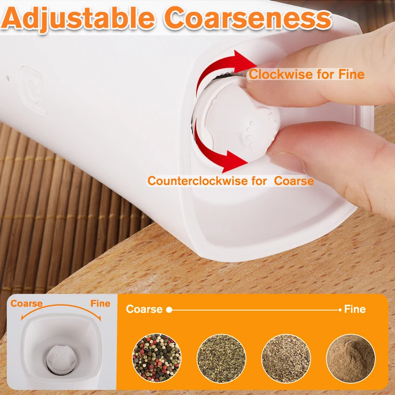 Электрическая мельница для перца гравитационная Регулируемая специй