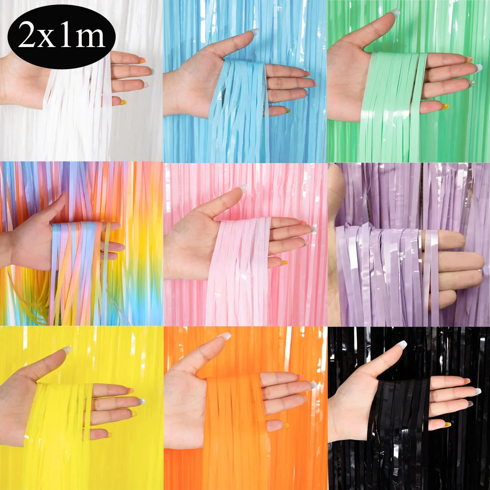 Радужная фольга с бахромой занавеска для девичника фон из фольги мишурой на