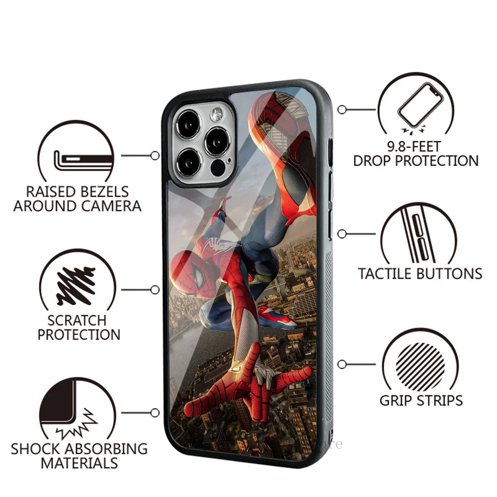 Чехол для телефона S-Spider M-Man с сильным магнитом IPhone 15 14 13 Pro Max 11 12 Mini Alex Mirror