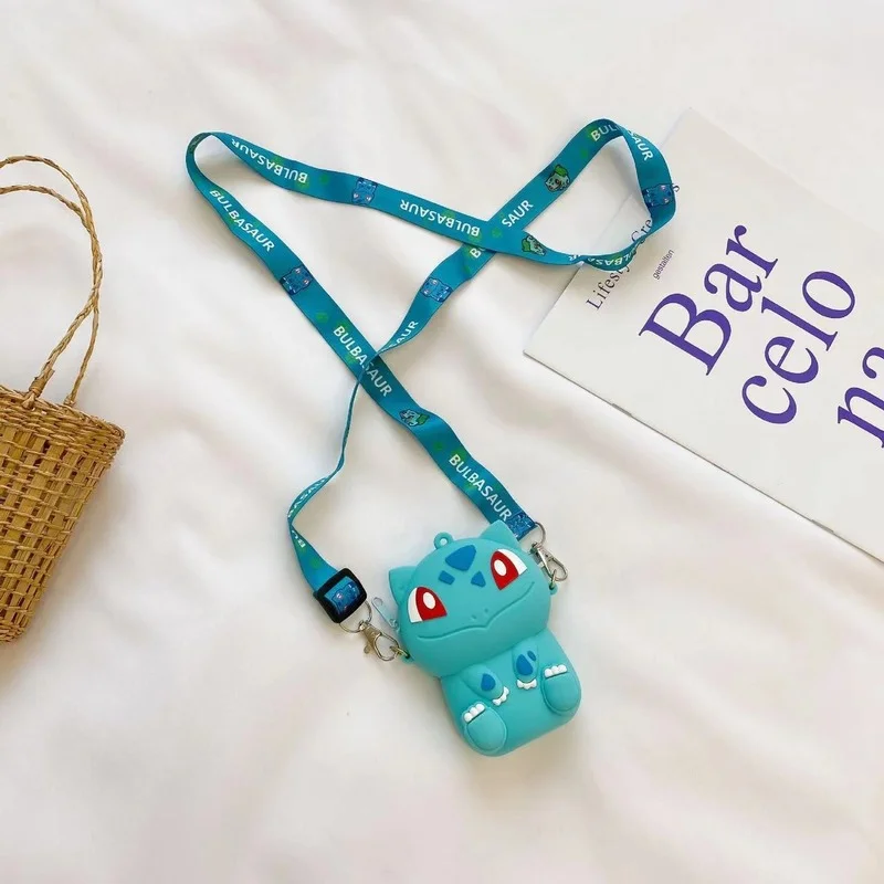 Милый кошелек из силикона с изображением покемона Пикачу, карикатурная сумка-мессенджер модного аниме фигурки на плечо для детей, подарки.