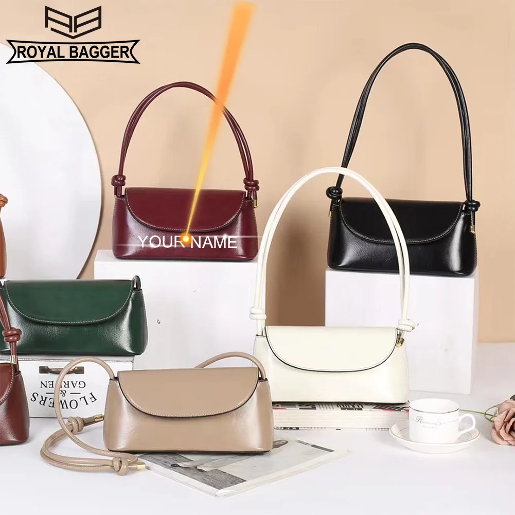 

Royal Bagger Shoulder Bag for Women Genuine Cow Leather Underarm Bag Ladies Dinner Bag Fashion Casual Crossbody Bag 9946