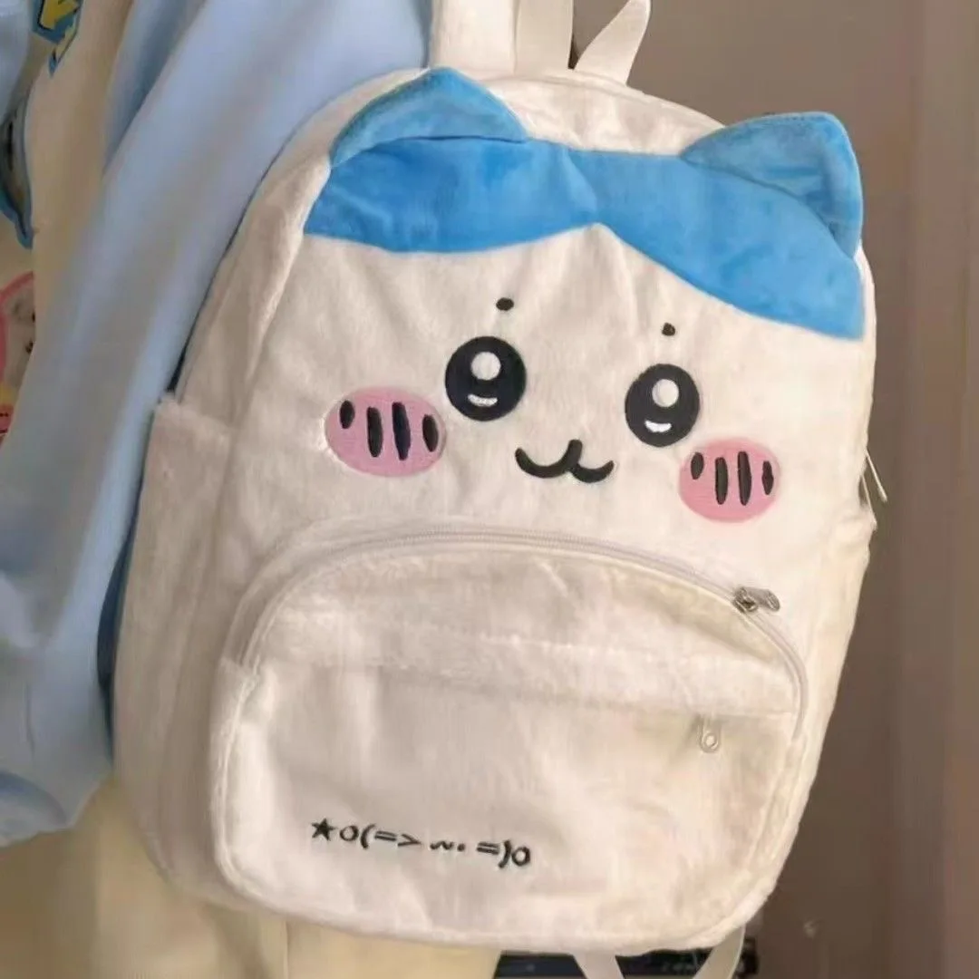 Фото Супермилый рюкзак Chiikawa Hachiware с вышивкой, большой вместимости, в стиле Kawaii Usagi, модный повседневный школьный ранец для студентов, подарок №5