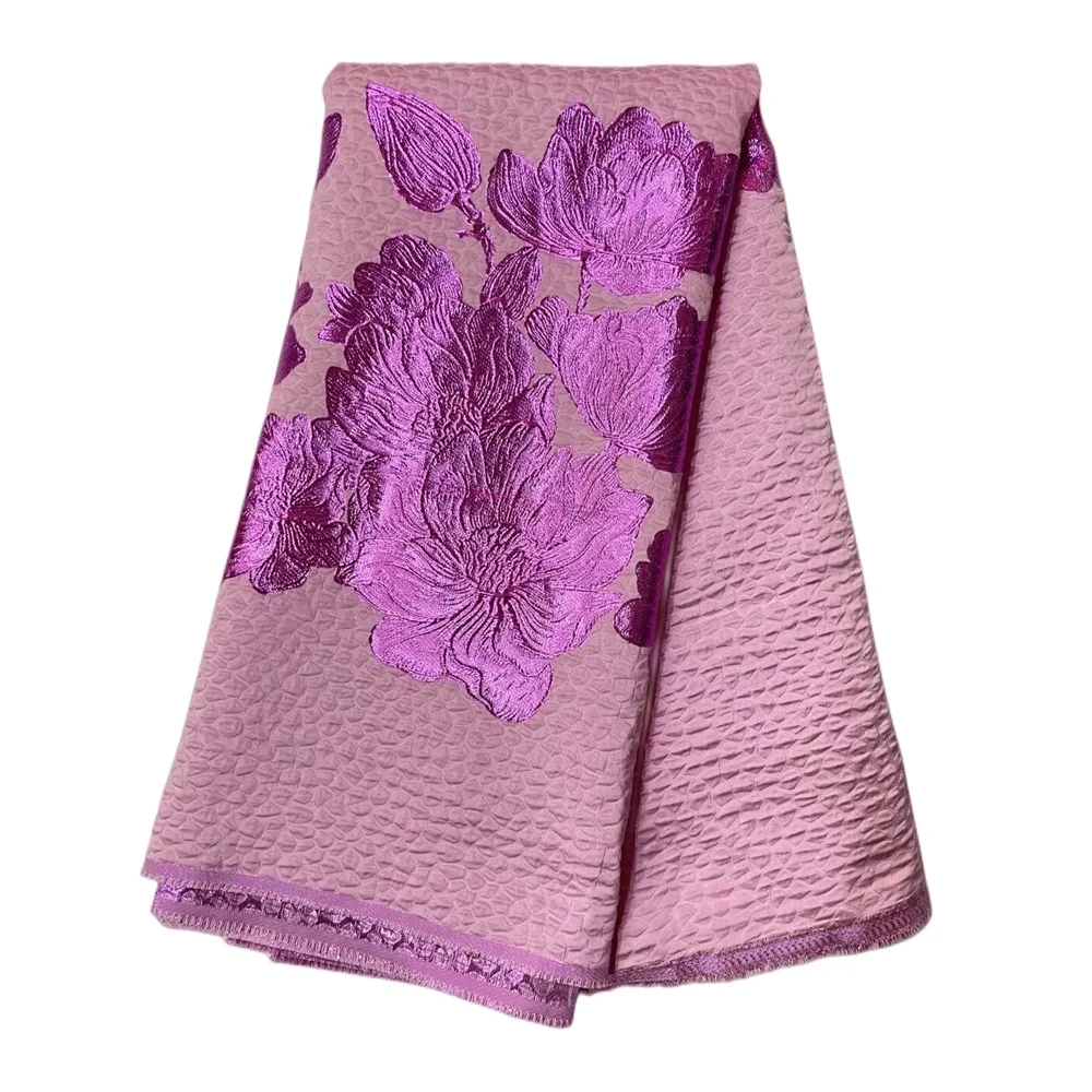 

5 Yards Brocade Jacquard Lace Fabric 2023 High Quality African Net Lace Nigerian Gold Lace Fabric For Wedding Dress G5-12