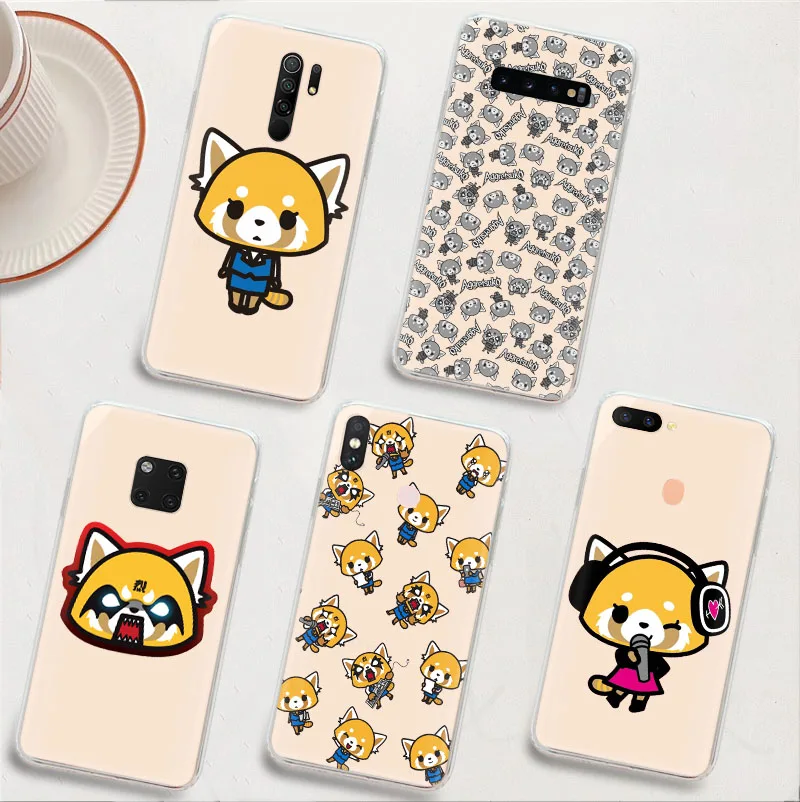 

LK1 Aggretsuko Transparent Hollowed-Out Case for Xiaomi Redmi Note 6 7 8 9 9S 10 10S 10T Pro Max
