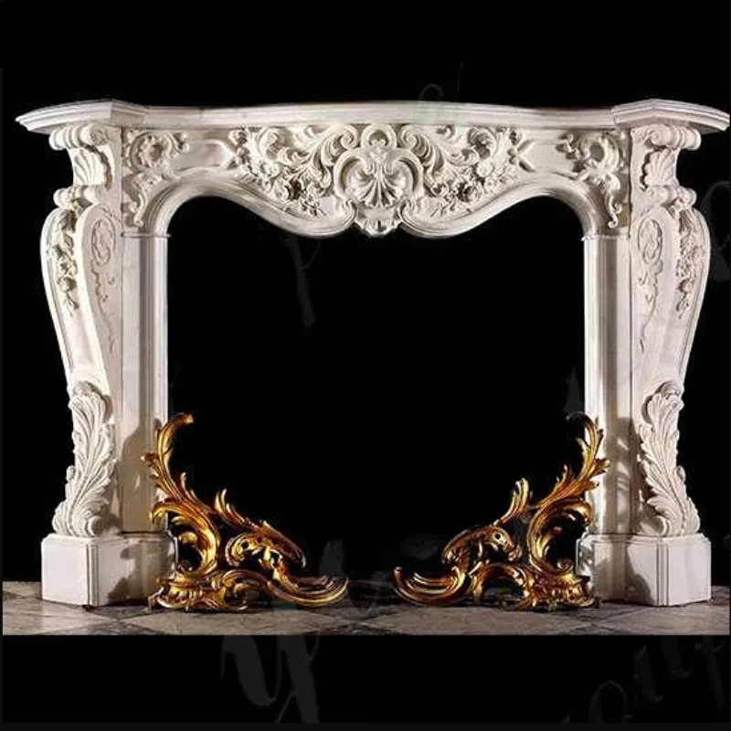 Decorative Natural Stone Baby Angle Statue White Marble Frame Surround Mantles Fireplace From China