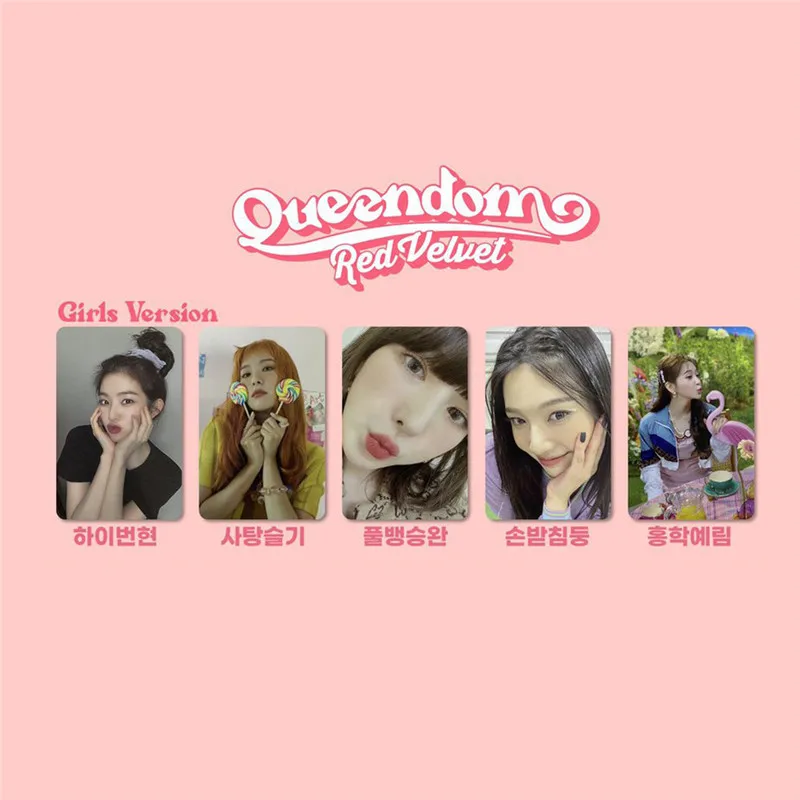 5 шт./компл. группа KPOP красный бархат Queendom Фотокарточка односторонняя открытка